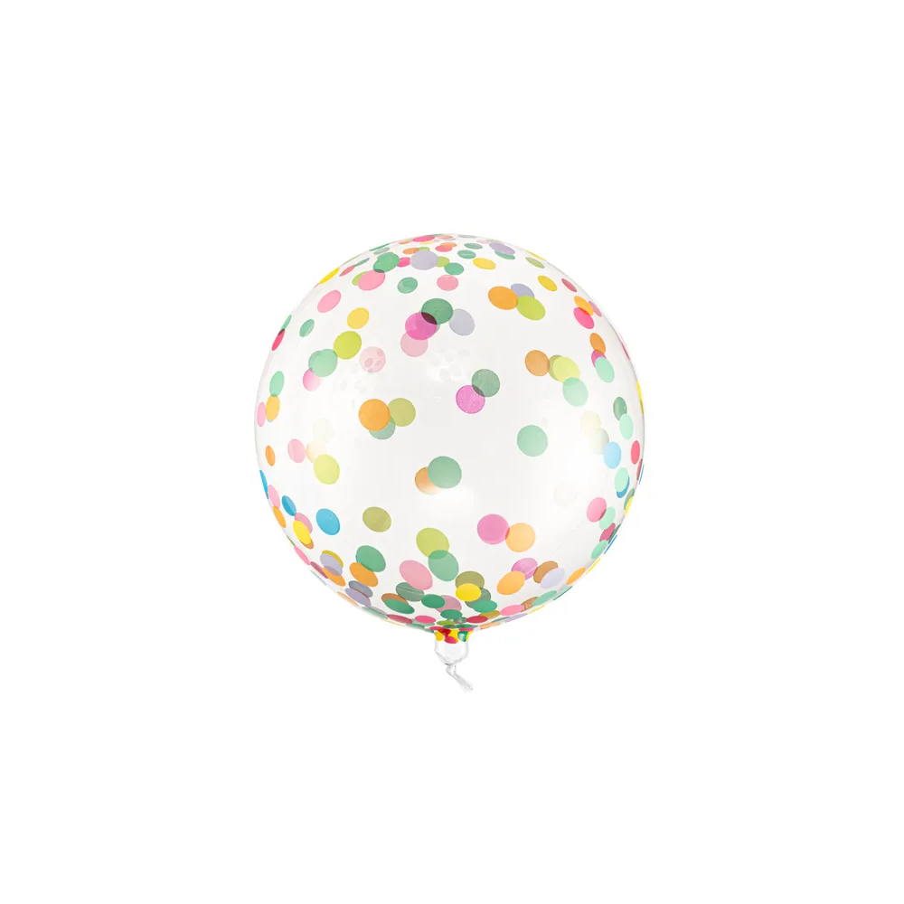 Foil balloon, round - PartyDeco - colorful dots, 40 cm