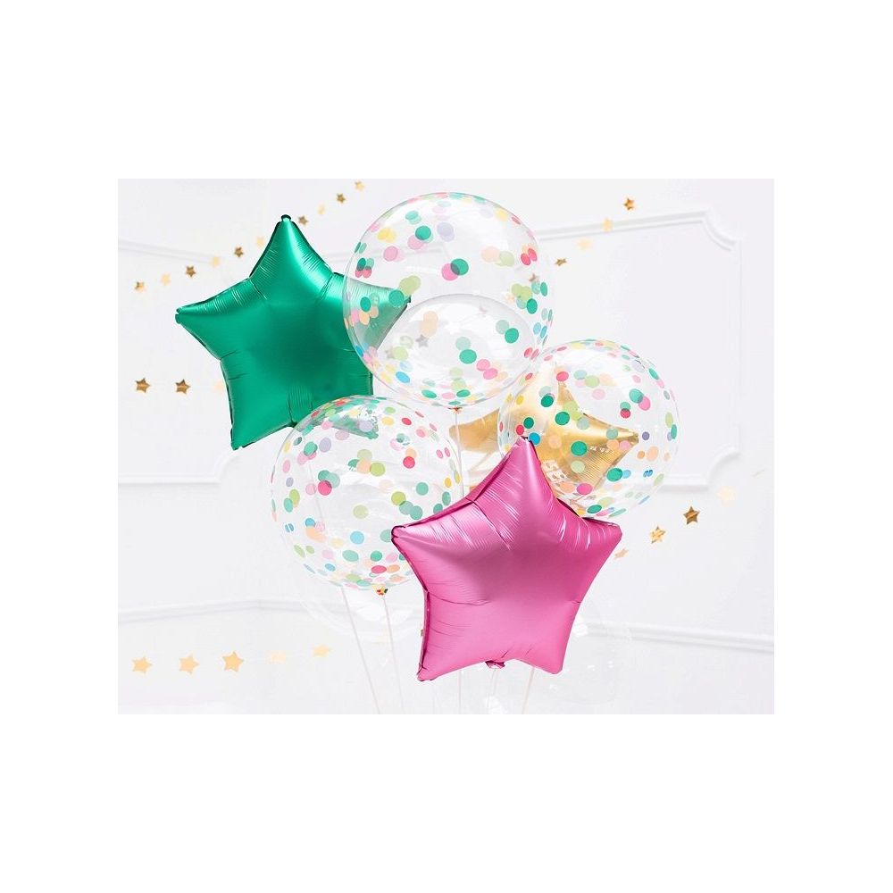Balon foliowy Kula - PartyDeco - kolorowe kropki, 40 cm