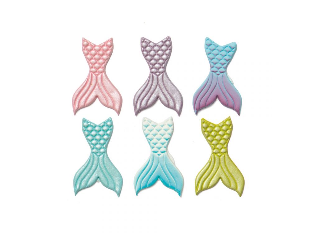 Sugar decorations - Decora - mermaid tails, 6 pcs.
