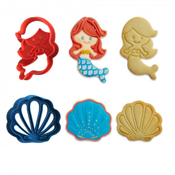 Set of cookie cutters - Decora - mermaid and shell, 2 pcs.