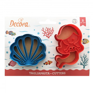 Set of cookie cutters - Decora - mermaid and shell, 2 pcs.