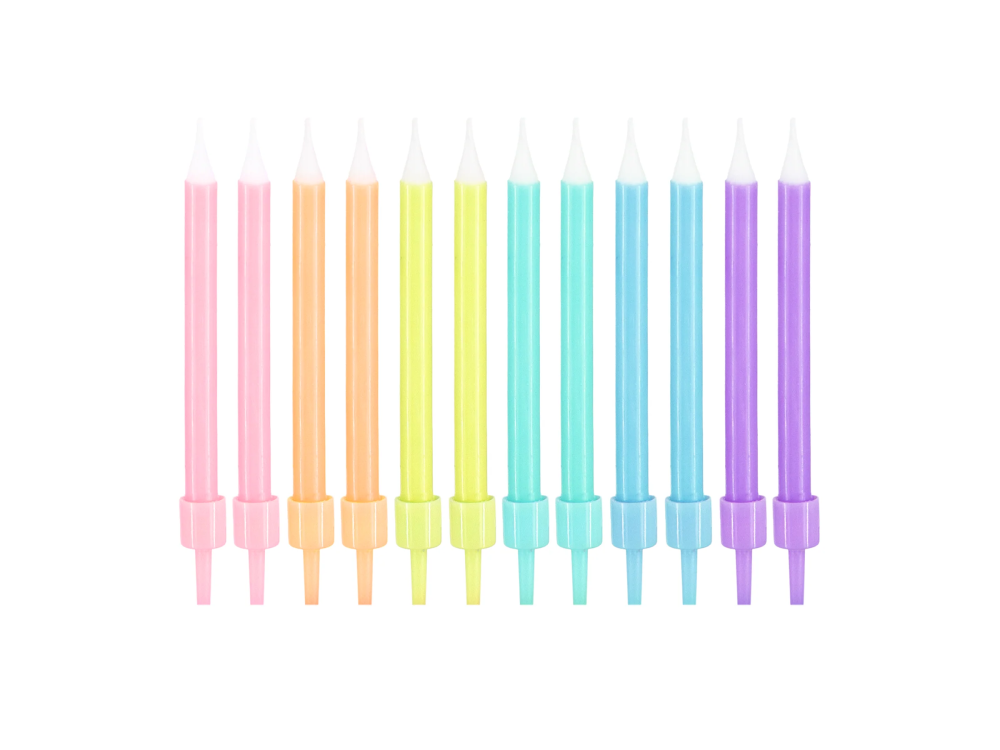 Birthday candles pastel - 12 pcs.