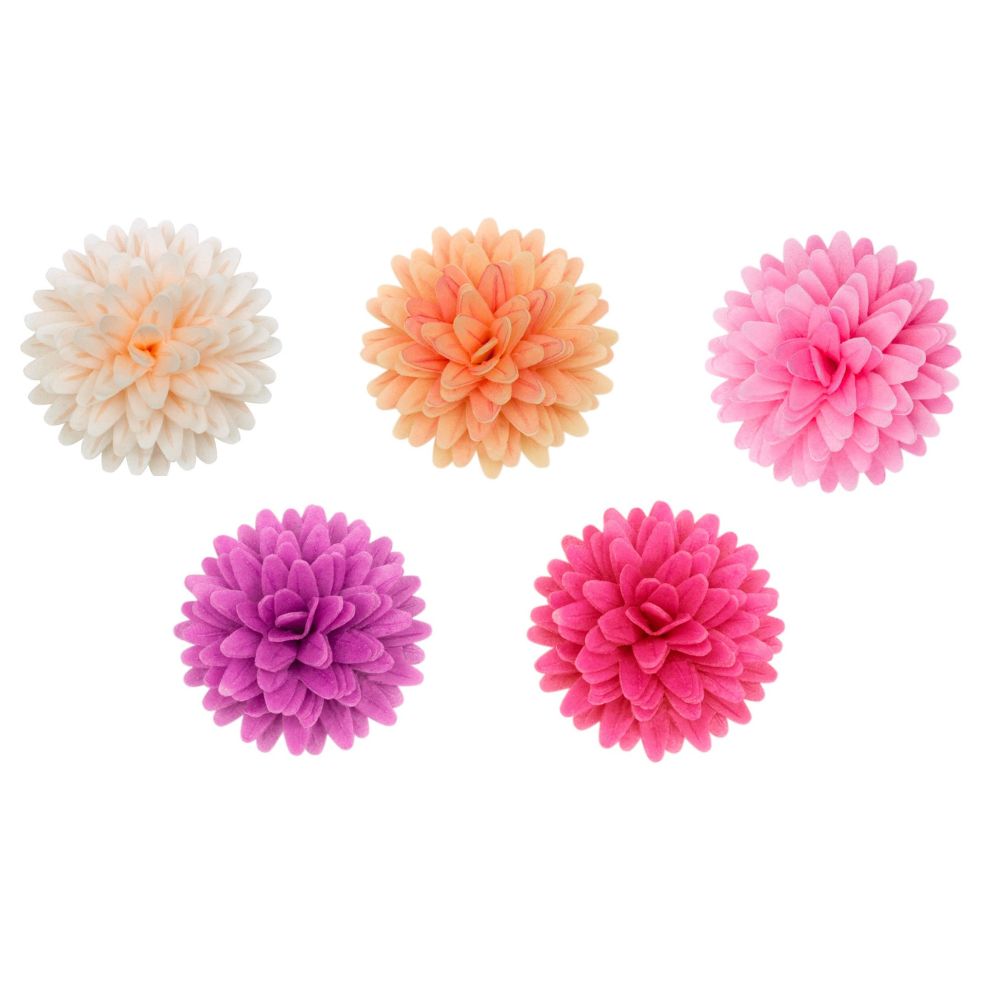 Waffle pompom daisys - Rose Decor - mix, 12 pcs.