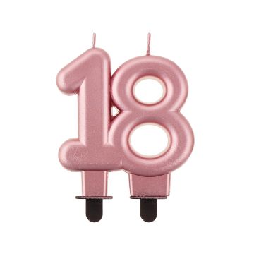 Birthday candle - GoDan - rose gold, number 18