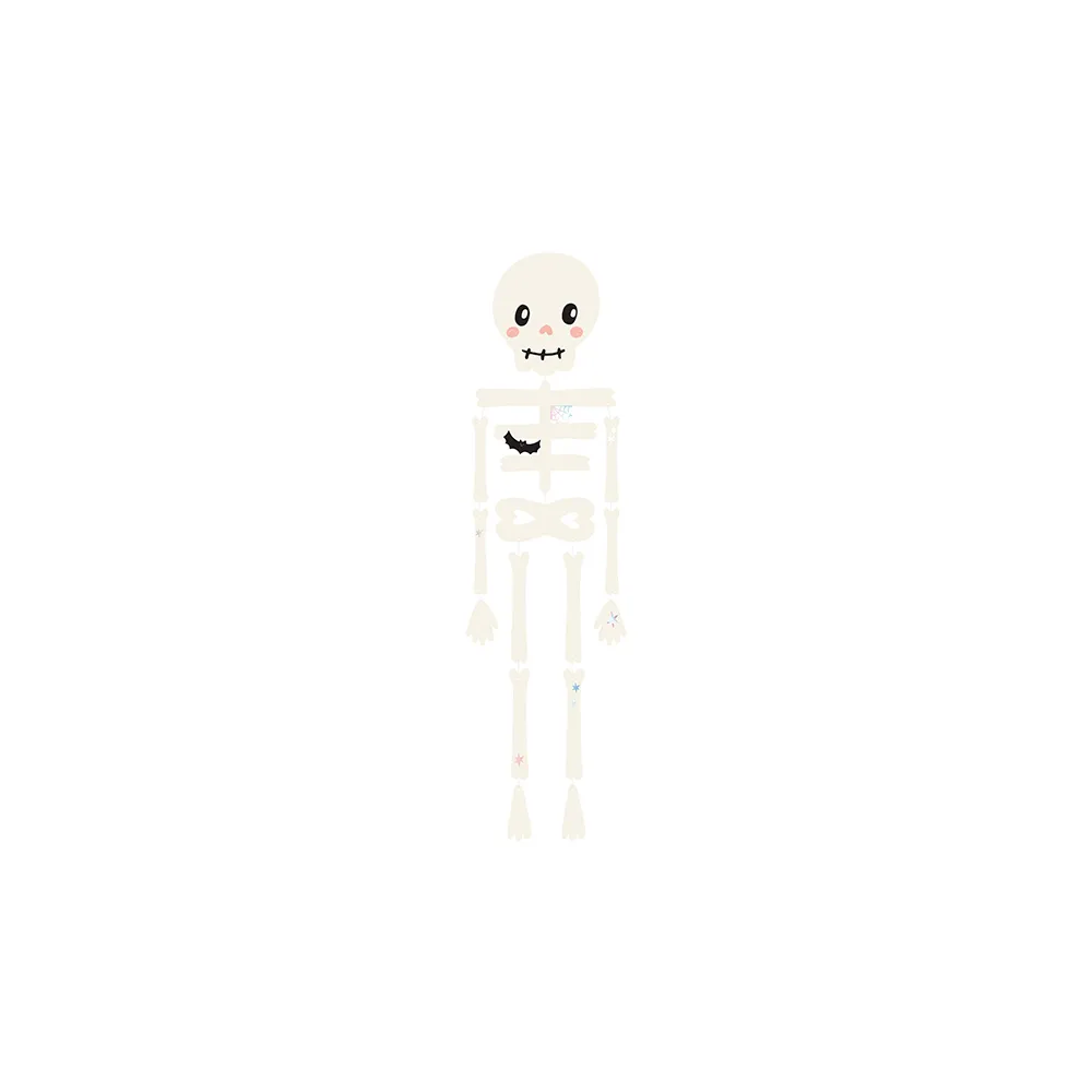 Paper decoration Skeleton - PartyDeco - white, 110 cm