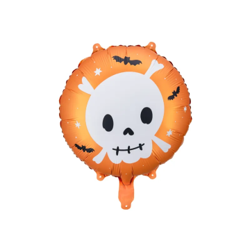 Balon foliowy na Halloween - PartyDeco - Czaszka, 35 cm