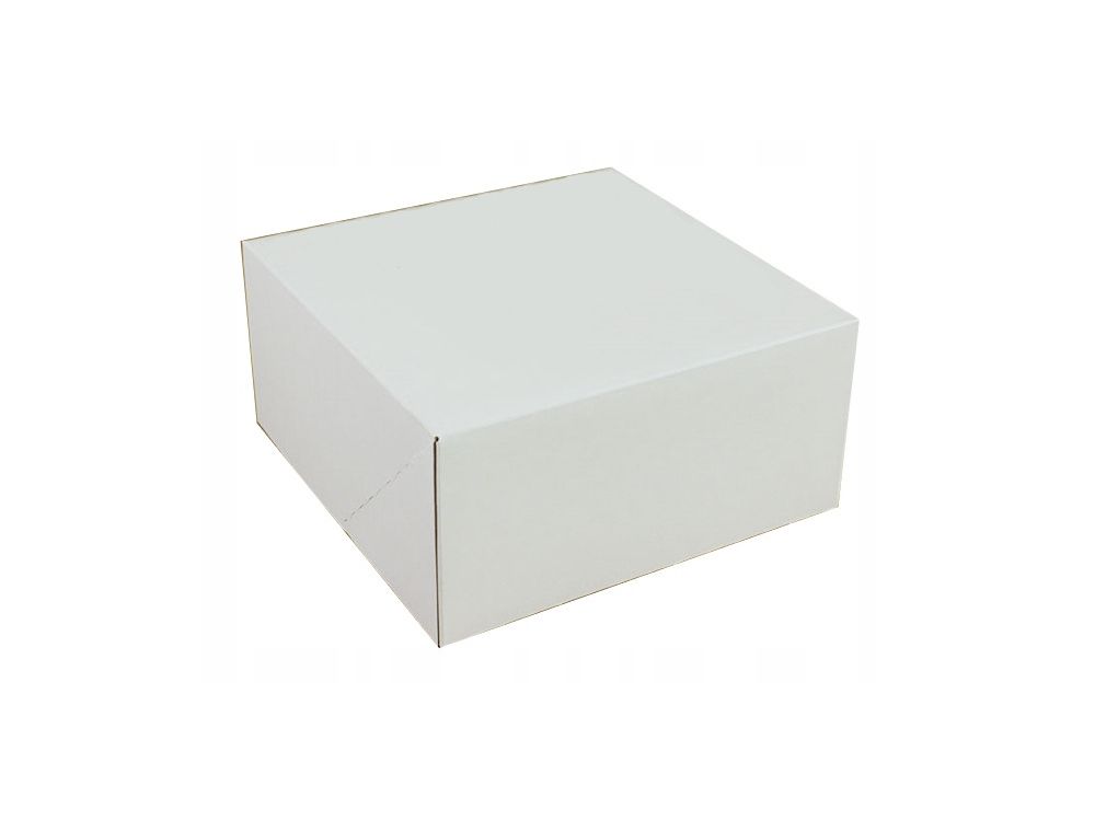 Pudełko na tort - Hersta - białe, 25 x 25 x 12 cm