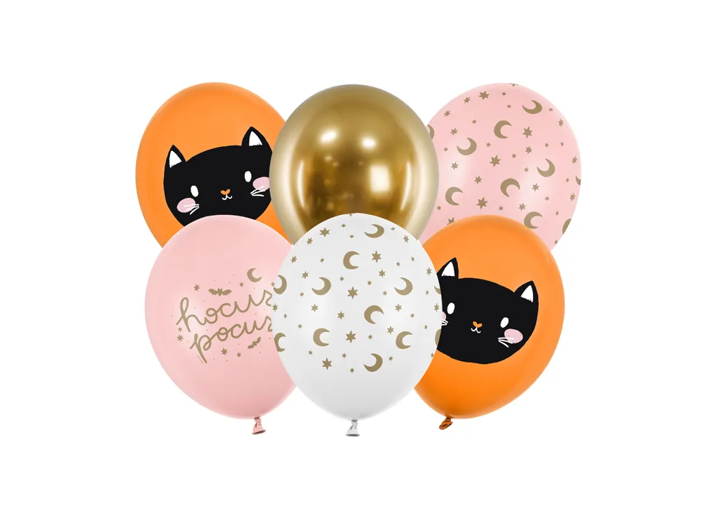Latex balloons for Halloween - PartyDeco - Hocus Pocus, 30 cm, 6 pcs.