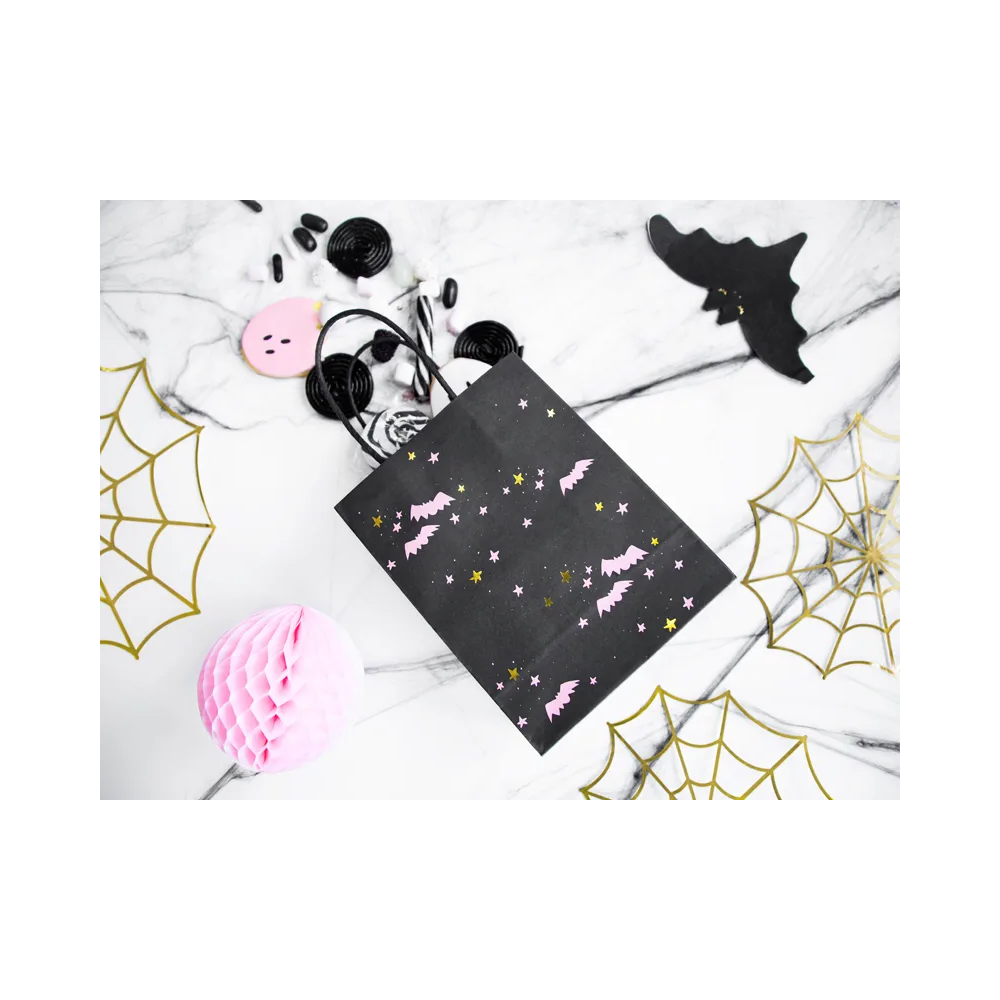 Decorative Halloween bag - PartyDeco - Bats, black