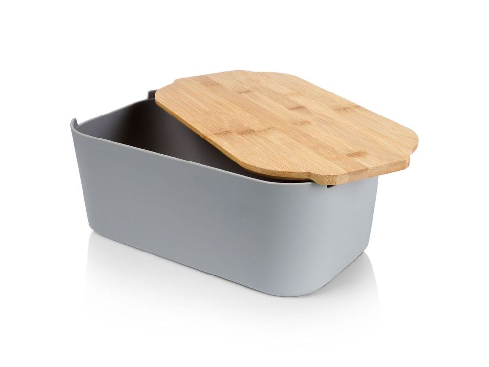 Breadbox with bamboo lid - Vilde - grey