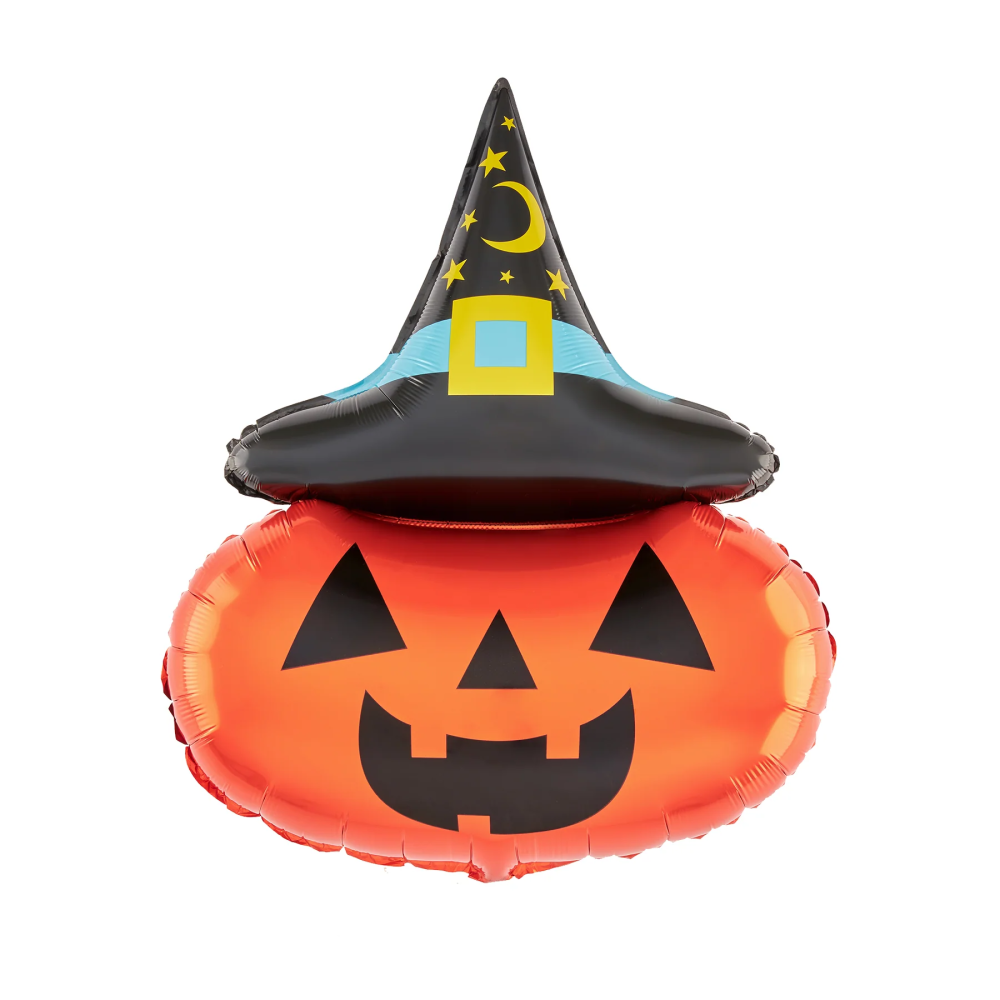 Balon foliowy na Halloween - Dynia w kapeluszu, 88 cm