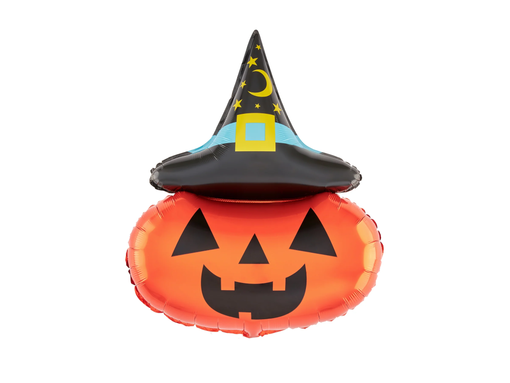 Balon foliowy na Halloween - Dynia w kapeluszu 88 cm