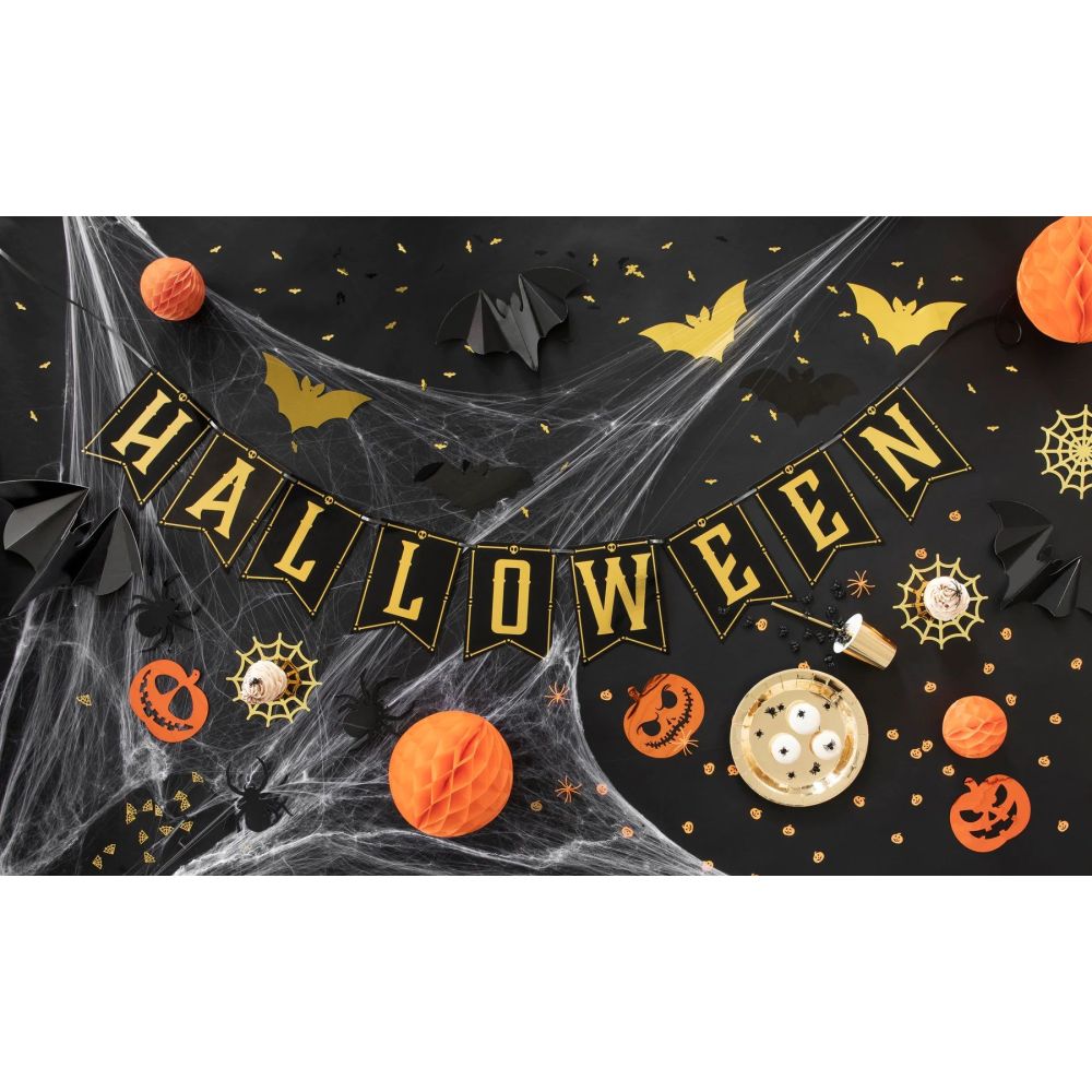 Konfetti dekoracyjne na Halloween - czarno-złote, 15 g
