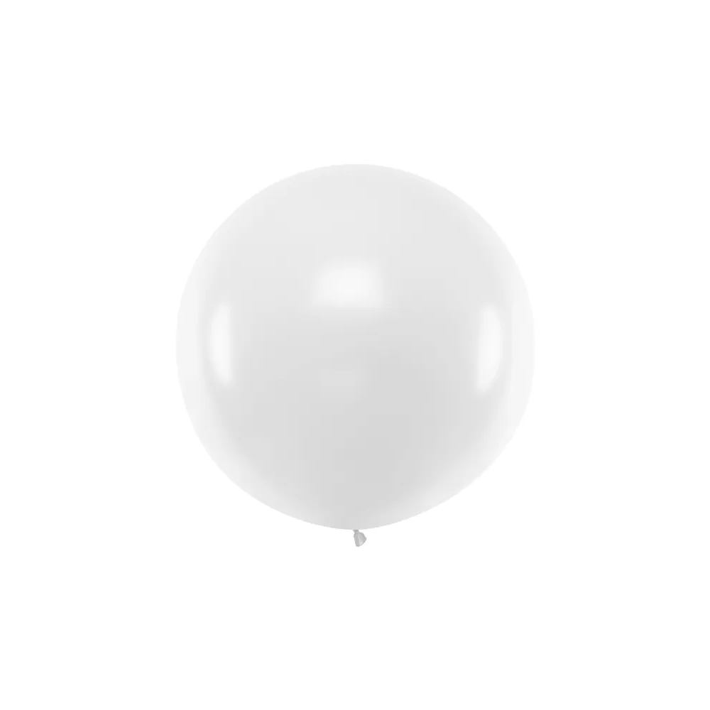 Latex balloon, round - PartyDeco - white