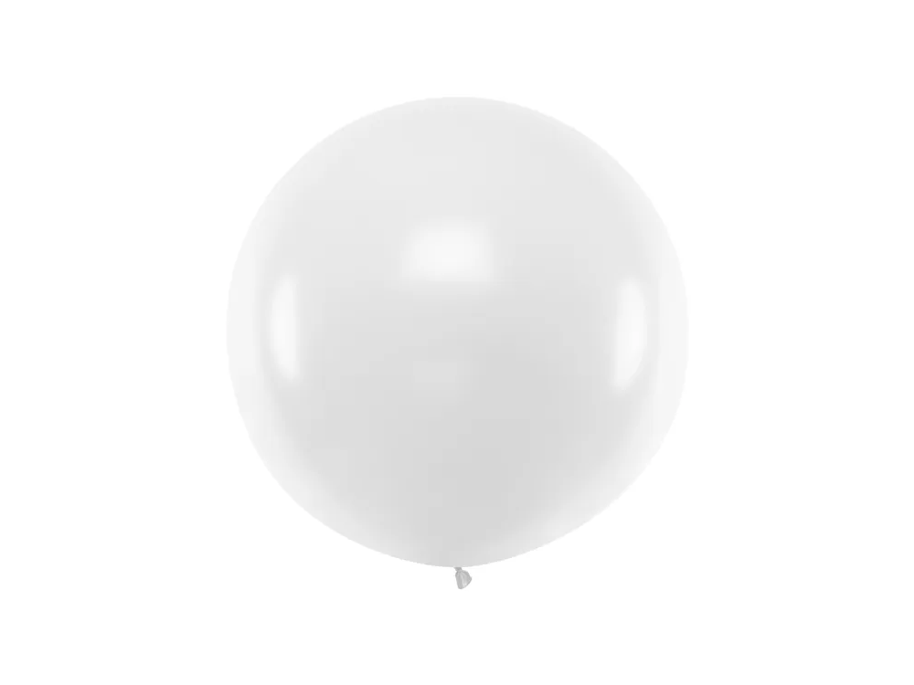 Balon lateksowy olbrzym Kula - PartyDeco - biały, 100 cm