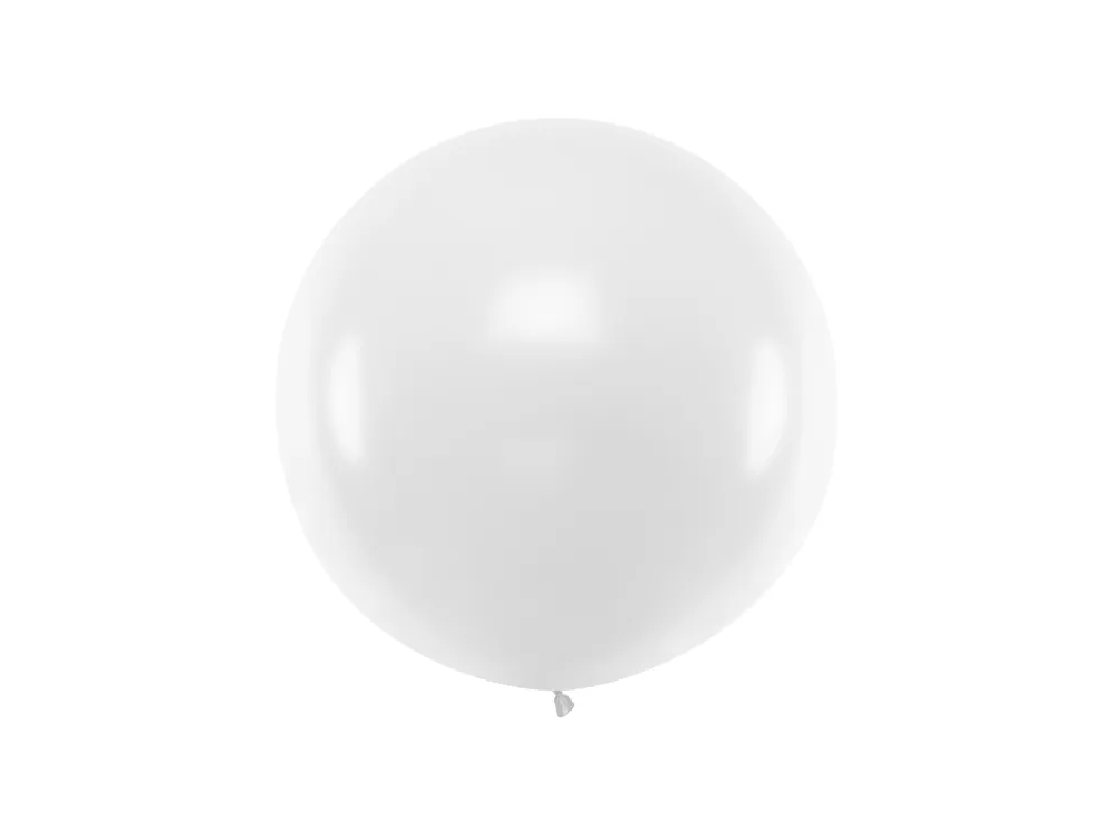 Latex balloon, round - PartyDeco - white