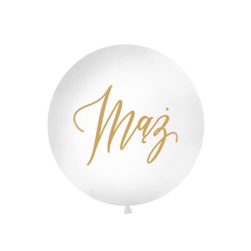 Latex balloon, round - PartyDeco - Mąż