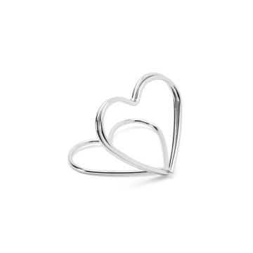 Stands for vignettes Hearts - PartyDeco - silver, 10 pcs.