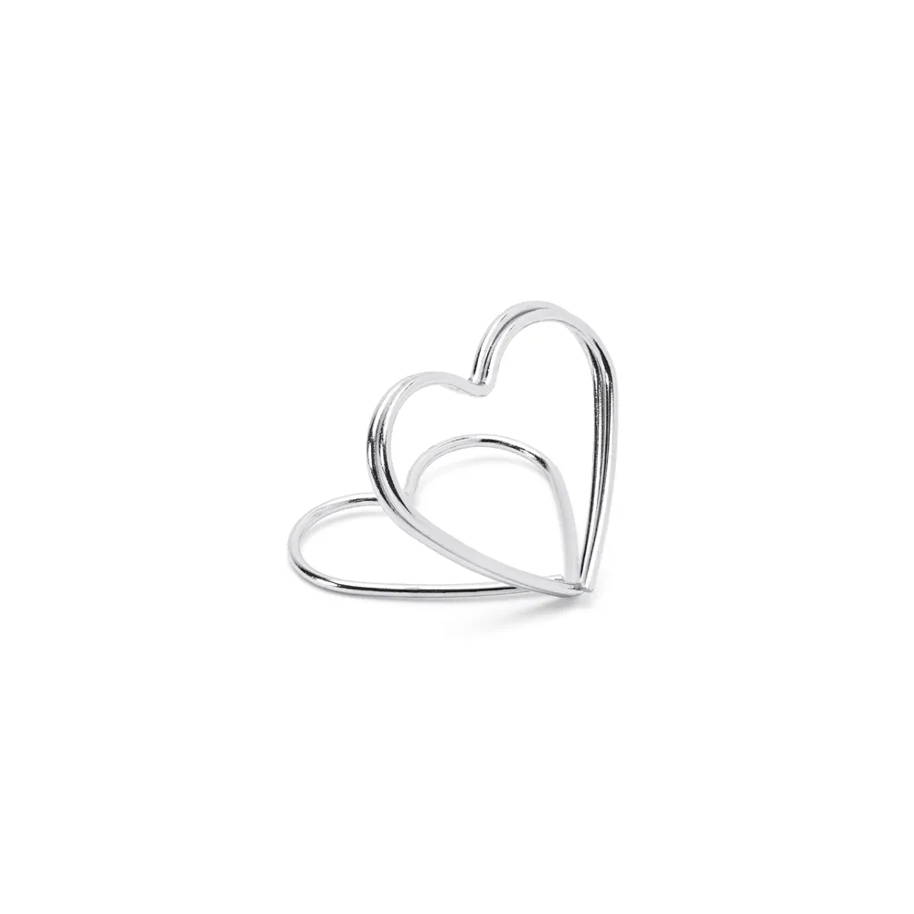 Stands for vignettes Hearts - PartyDeco - silver, 10 pcs.