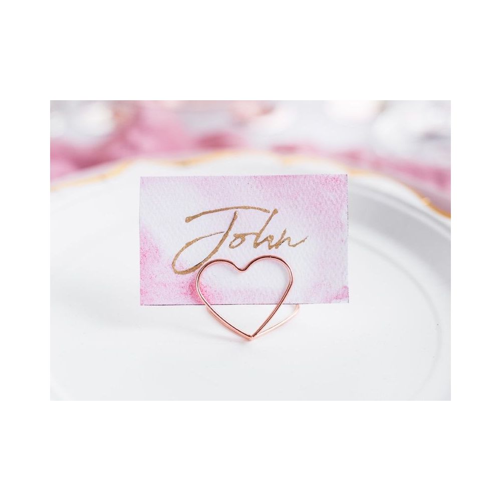 Stands for vignettes Hearts - PartyDeco - rose gold, 10 pcs.
