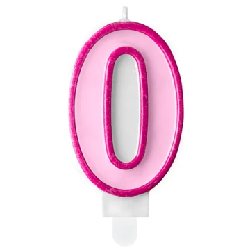 Birthday Candle number 0 - PartyDeco - pink