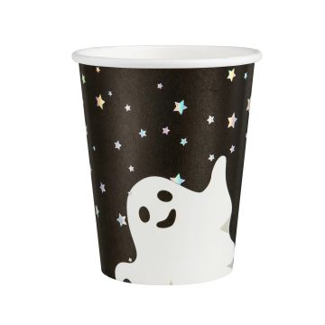 Paper cups for Halloween - Ghost, 220 ml, 6 pcs.