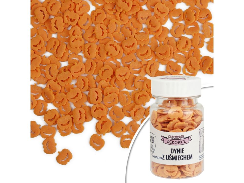 Posypka cukrowa na Halloween - Dynie z uśmiechem, 30 g