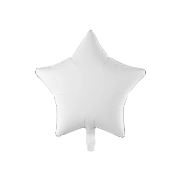 Balon foliowy Gwiazdka - PartyDeco - biała, 42 cm