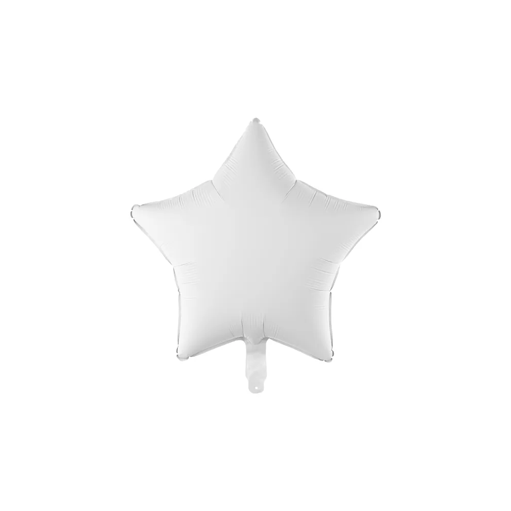 Balon foliowy Gwiazdka - PartyDeco - biała, 42 cm