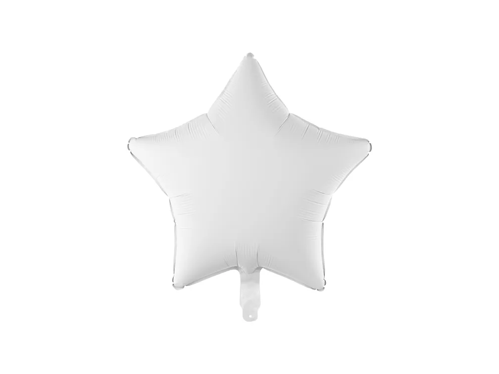 Foil balloon Star - PartyDeco - white, 42 cm