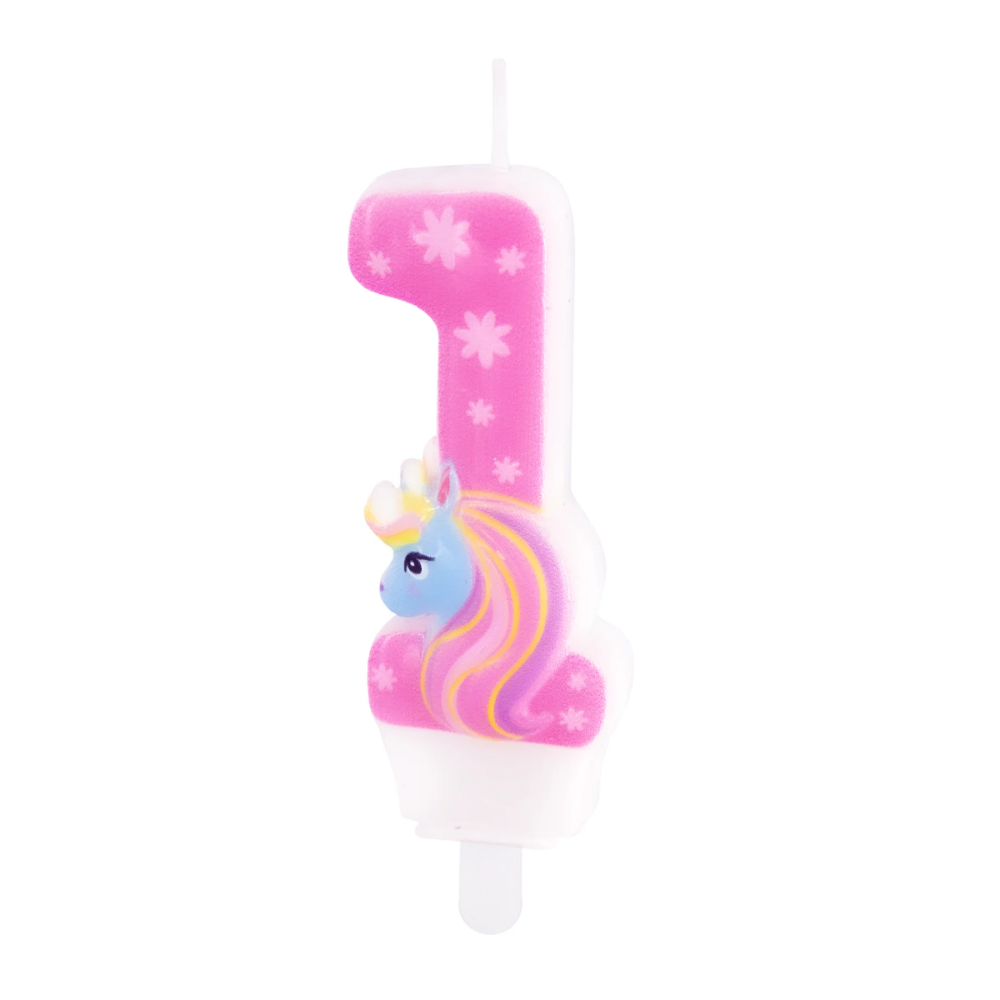 Birthday candle Unicorn - number 1
