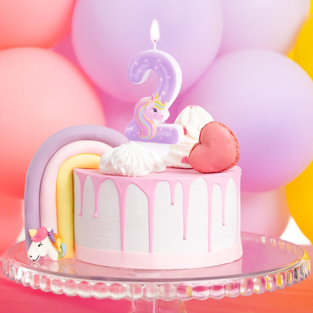 Birthday candle Unicorn - number 2