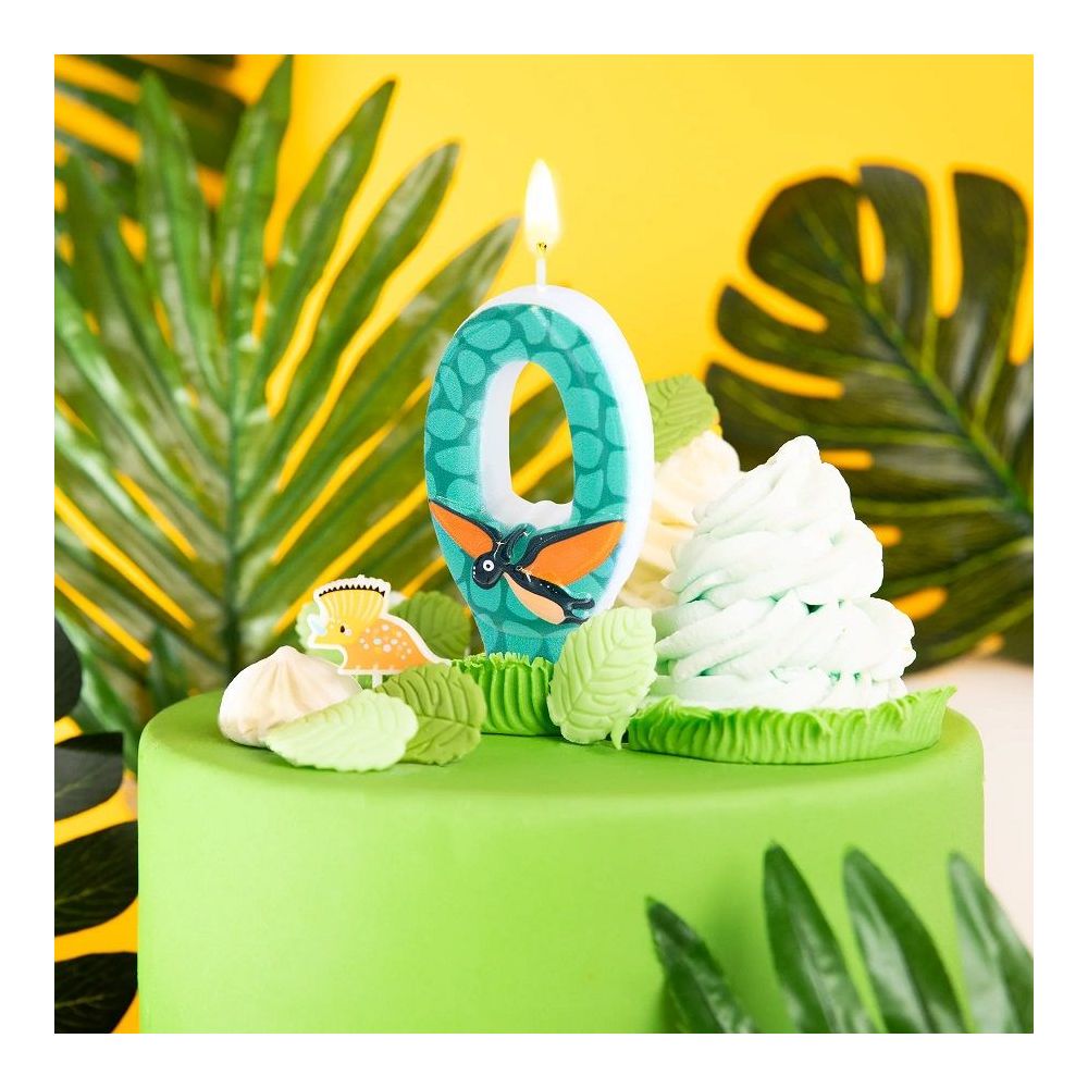 Birthday candle Dinosaur - number 0