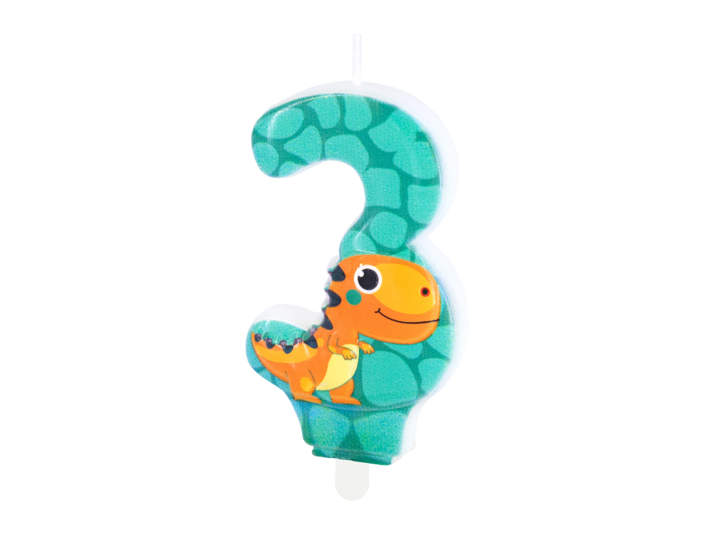 Birthday candle Dinosaur - number 3