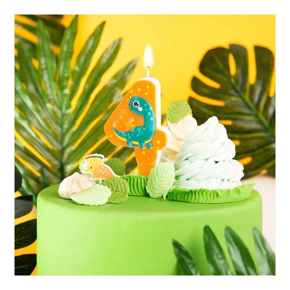 Birthday candle Dinosaur - number 4