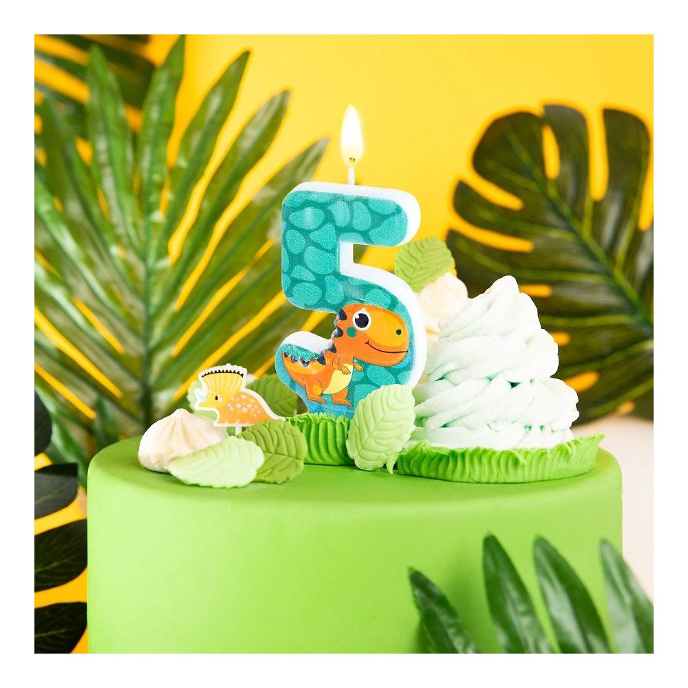 Birthday candle Dinosaur - number 5