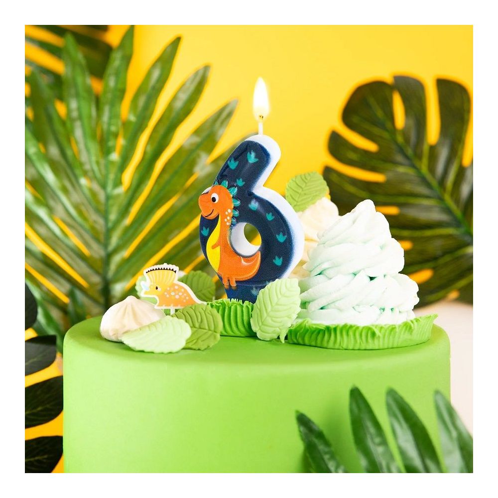 Birthday candle Dinosaur - number 6