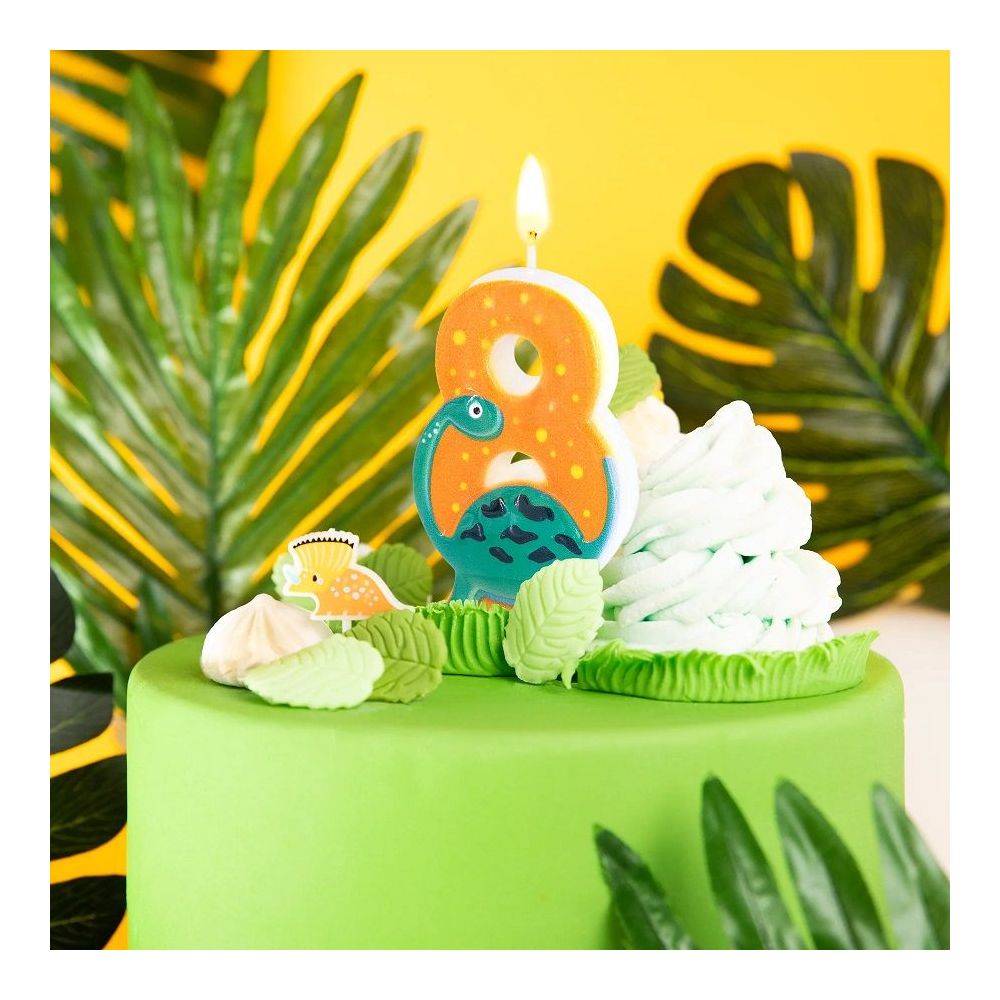 Birthday candle Dinosaur - number 8