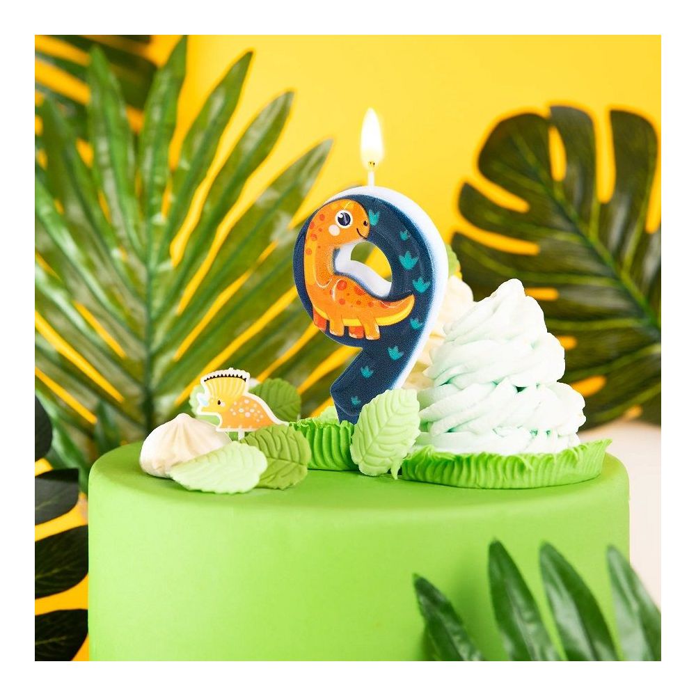 Birthday candle Dinosaur - number 9
