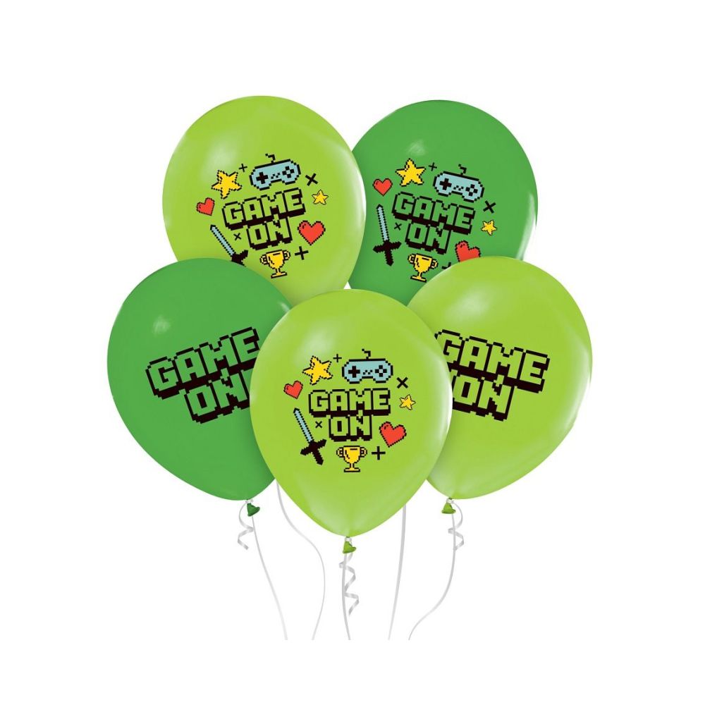 Latex balloons Game On - GoDan - 5 pcs.
