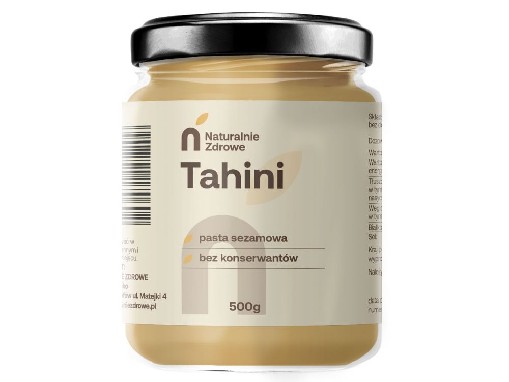 Pasta sezamowa Tahini - Naturalnie Zdrowe - 500 g