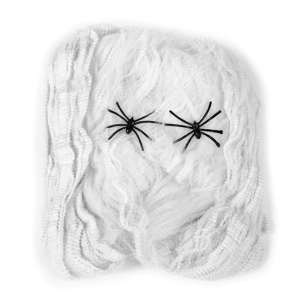 Decorative spider web for Halloween - PartyDeco - white, 60 g
