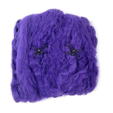 Decorative spider web for Halloween - PartyDeco - violet, 60 g