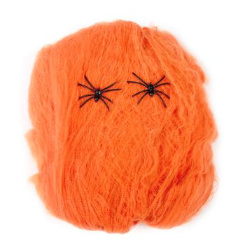 Decorative spider web for Halloween - PartyDeco - orange, 60 g