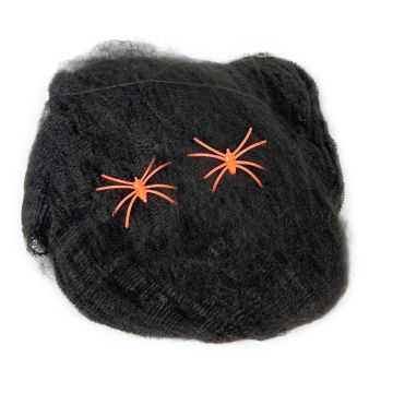 Decorative spider web for Halloween - PartyDeco - black, 60 g
