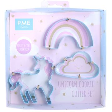 Cookie cutters - PME - Unicorn, 3 pcs.