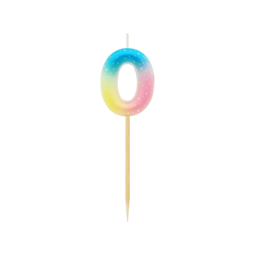 Birthday candle on a peak - GoDan - pastel ombre, number 0
