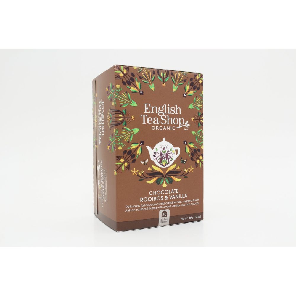 Herbata ziołowa Chocolate, Rooibos & Vanilla - English Tea Shop - 20 szt.