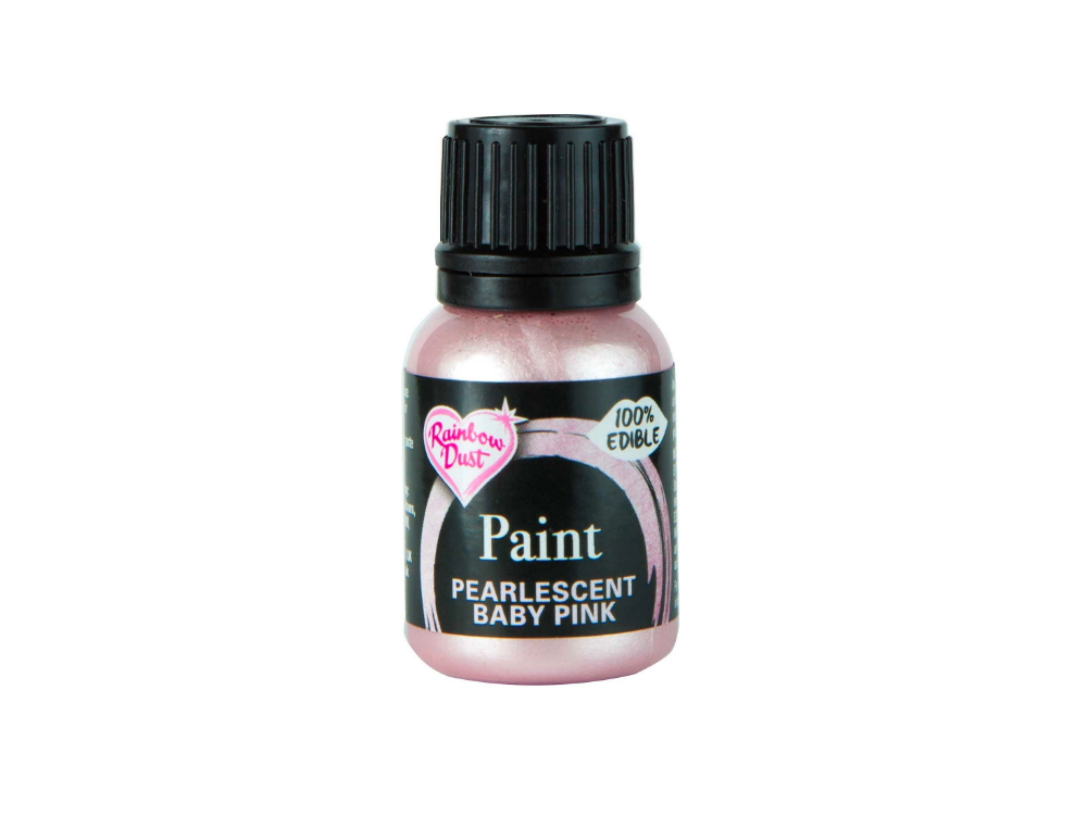 Farba spożywcza - Rainbow Dust - perłowy baby pink, 25 ml