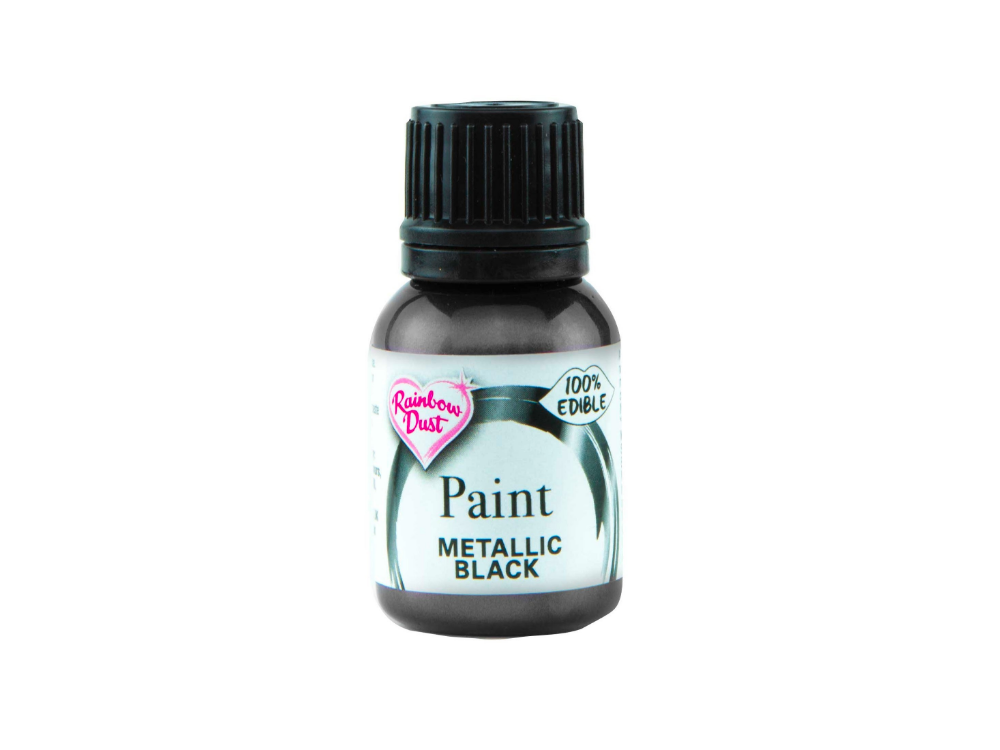 Food paint - Rainbow Dust - metallic black, 25 ml